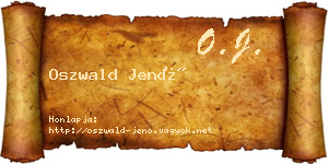 Oszwald Jenő névjegykártya